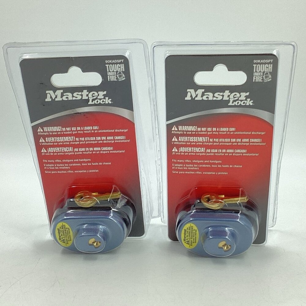 Set Of 2 Master Lock 90KADSPT Keyed Gun Trigger Lock New 2 Keys Each